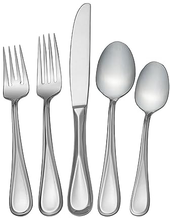 Mikasa Bravo 101 Piece Silverware Set, 18/10 Stainless Steel Flatware Service for 12, Includes 5 Piece Serving Set and 12 Extra Coffee Spoons