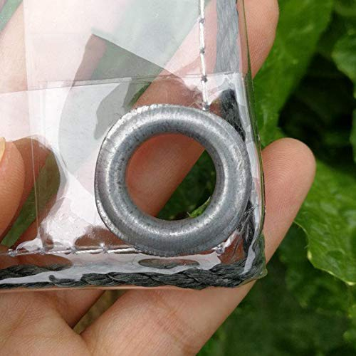 FENGSHOUU Transparente PVC wasserdichte Plane Weicher Kunststoff Balkon Pflanzen Regen Vorhang Holz Sonnenschutz Gewebeplane Faltbar Vordächer mit Ösen Fensterfolie für innen und außen