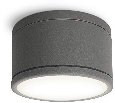 SSC-LUXon CELI-WX Aufbauleuchte Bad LED IP44 inkl. GX53 LED Lampe neutralweiß 5W - Deckenstrahler flach 230V anthrazit rund