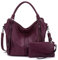 Realer Damen Handtaschen Mittel Shopper Lederhandtasche Schultertasche Umhängetasche Geldbörse Hobo Damen Taschen Set für Büro Schule Einkauf Reise 2pcs Weinrot