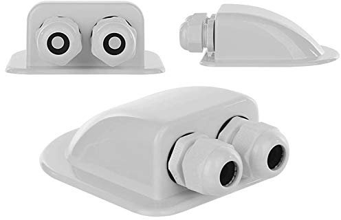 Plusenergy wccsolar Pasacable Pasamuro Conducto de Techo Pasaventanas 2 Blanco Cuádruple para Caravanas Caravana Barcos Cable Solar Pasaventanas Abs