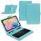 NAUCI Tablet Hülle kompatibel für Samsung Galaxy Tab A7 2020 Tasche Tastatur Keyboard QWERTZ Schutzhülle Cover Standfunktion USB Schutz Case, Farben:Türkis