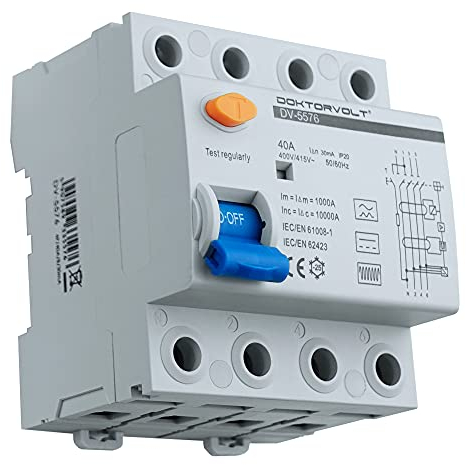 Wallbox Fehlerstromschutzschalter FI Schutzschalter Typ B Elektroauto E-Auto 40A 30mA 4-polig IP20 Allstromsensitiv RCD 5576