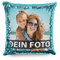 PR Print Royal Foto-Kissen selbst gestalten - Bedruckte Blaue Wendepailletten, individuell mit Foto und Text I Personalisiertes Geschenk, Deko-Kissen mit Füllung, 40 x 40cm