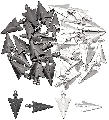 UNICRAFTALE 40 Stk 2 Farben Pfeilsymbol Anhänger 304 Edelstahl Anhänger Pfeil Charms Anhänger Metall Punk Anhänger Männer Charms Anhänger Für Armbänder Halskette Schmuckherstellung, Loch 1.6 mm