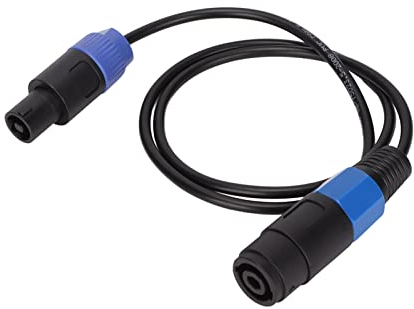 Bewinner 1M/3.3ft Professional Speakon Extension Cable, Speakon Male to Speakon Female, 4 Core Plug Ohm Head Speakon Extension Cable, Speaker Cable Cord for Speakers