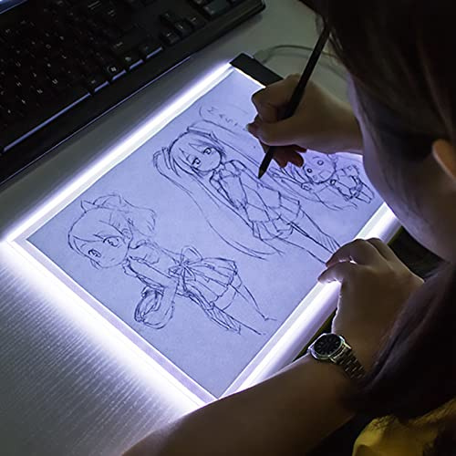 Light Box Drawing A4, Portable LED Copy Board Light Tracing Box, Tracing Board mit Helligkeit, Tracing Light Box für Tattoo Zeichnen, Streamen, Skizzieren, Animation, Schablonieren