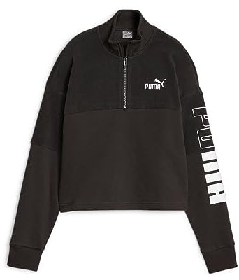 PUMA Power Colorblock High Neck Crew Winterized Sudor, Mujer, Negro Black, M