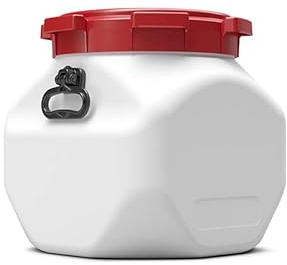 Bidon carré 40L avec poignées Blanc et Rouge (CurTec) - Sunbox / 7440