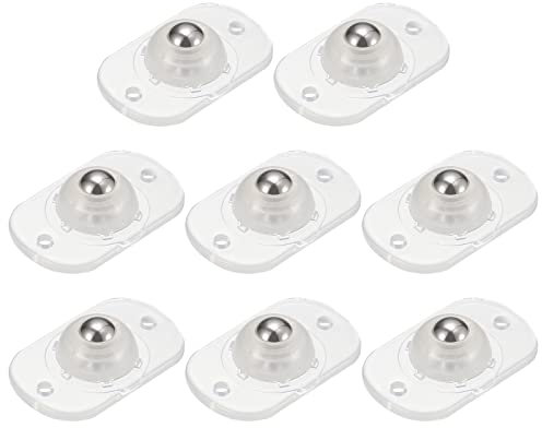 sourcing map Self Adhesive Caster Wheels, (Pack of 8 / Clear) Mini Swivel Paste Universal Pulley for Bin Bottom, Trash Can, Storage Box, Furniture