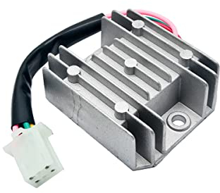 Riloer Régulateur redresseur à 4 fils de rechange pour moto, 12 V, prise mâle universelle, régulateur de tension, redresseur pour VTT, moto tout-terrain, scooter, cyclomoteur, lot de 1