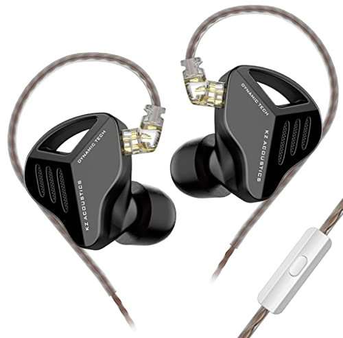 KZ ZVX - Auricolari IEM cablati con microfono, driver dinamico a doppia cavità da 10 mm, isolamento acustico, auricolari con cavo OFC staccabile