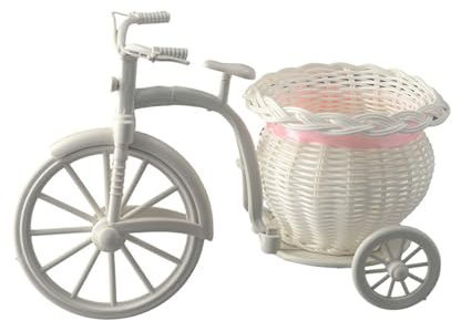 Kopida Fahrrad Künstliche Blume Dekor Pflanzenständer Nostalgische Fahrrad Pflanzer Blumenständer Garten Dekor für Zuhause Hochzeit Dekoration, Desktop Dekoration, 25,4 x 17,8 cm