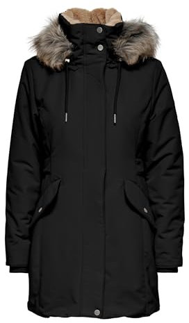 ONLY Damen Onlnewpriska Parka Jacket Cc OTW Kurzparka, Black, L