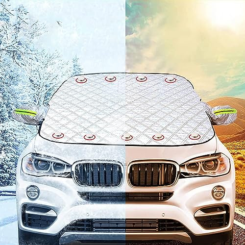 JITEM Sonnenschutz Auto Frontscheibe für BMW X3 F25 2011-2018, Frontscheibenabdeckung 9 Magnet mit 2 Spiegelabdeckungen Eisschutzfolien Gegen Schnee Staub Frost Autozubehör,B/157 * 126