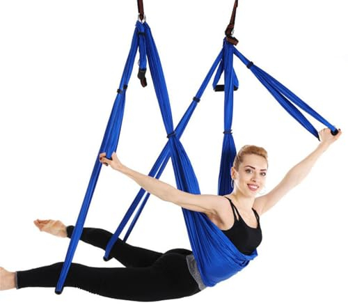PLOTSAGE Yoga-Hängematten-Set Aerial,Ultraleichte Anti-Schwerkraft-Yoga-Schaukel,Heim-Yoga-Hängematte,für Verbesserte Yoga-Inversionen,Flexibilität und Rumpfstärke,2