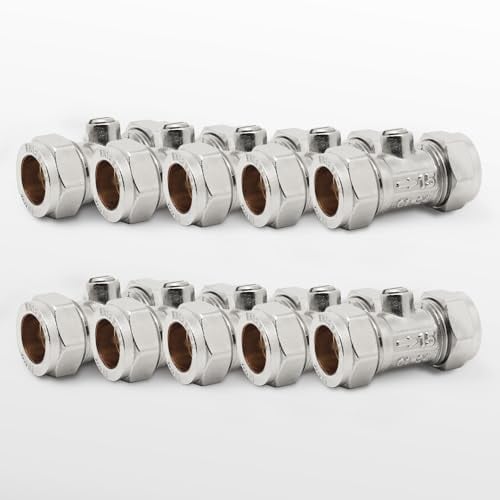 15mm Isolation Valves - Vancoco 10pcs Isolation Valves Compression Ends