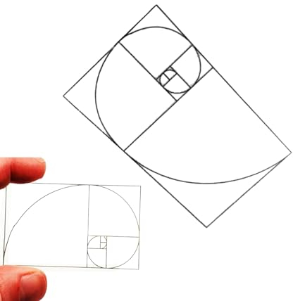 Murman Goldener Schnitt Sucher | Golden Ratio Viewfinder | Acryl Sucher Mit Goldenem Schnitt | Fi-bonacci Kompositionssucher Für Fotografie, Malerei, Zeichnung | Goldenes Dreieck Kompositionswerkzeug