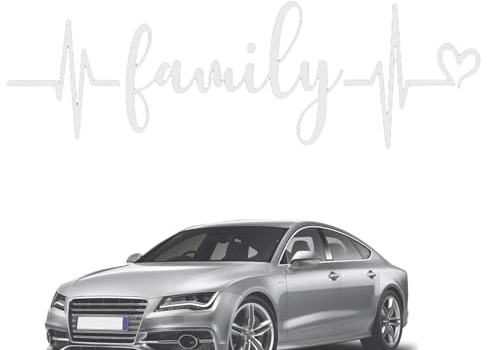 Evember Stick Family Auto-Aufkleber – wasserdichte Familien-Herzschlag-Aufkleber – exquisite Familien-Stoßstangen-Aufkleber, Auto-Dekoration, Karosserie-Heckscheiben-Aufkleber für Wände, Fenster