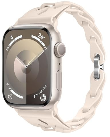 Compatibile con Cinturino Apple Watch 41mm Donne Sport Bands per Apple Watch Se 40mm 38mm Bracciale Regolabile per Iwatch Serie 9/8/7/6/5/4/3/2/1 Silicone