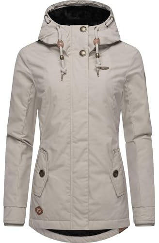 Ragwear Damen warme kurze Winterjacke mit Kapuze Monade Intl Zinc24 Gr. L