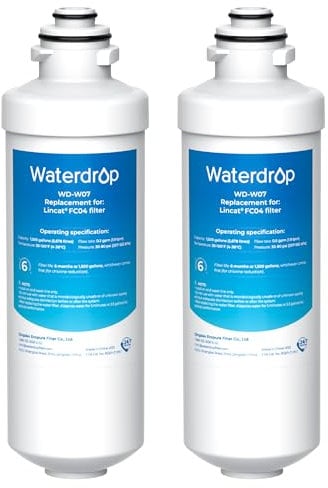 Waterdrop WD-W07 Water Filters, Replacement for Lincat® Water Filter FC04, Compatible with Lincat® Filterflow FX Series Water Boilers EB3FX, EB3FX/PB, EB4FX, EB6FX, EB6TFX, EWF-8007A (2)