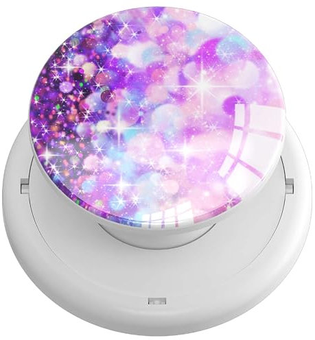 MuMuElfHome Pop Socket Phone Grip - Glitter Rotatable Stand for iPhone 15/14/13 Pro/Samsung Galaxy/Tablets/Kindle, Sticky Adhesive Holder (Deep Purple Glitter Crystal)