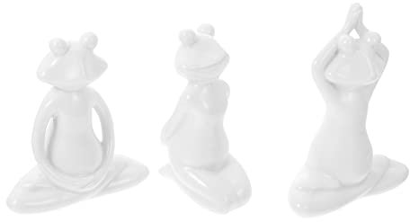 Cabilock 3stücke Keramische Yoga Frösche Tischornamente Für Wohnzimmer Büro Und Schlafzimmer Stilvolle Tierfiguren Für Kreative Raumgestaltung