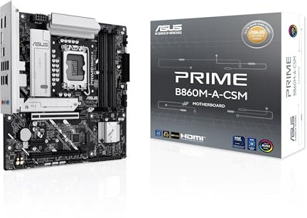 ASUS Prime B860M-A - Placa Base Intel mATX, 7+1+1+1 80A DrMOS etapas de Potencia, DDR5, PCIe 5.0, 2 Ranuras M.2, Realtek 2.5 GB Ethernet, Doble DisplayPort, HDMI, USB Trasero de 20 Gbps Tipo C