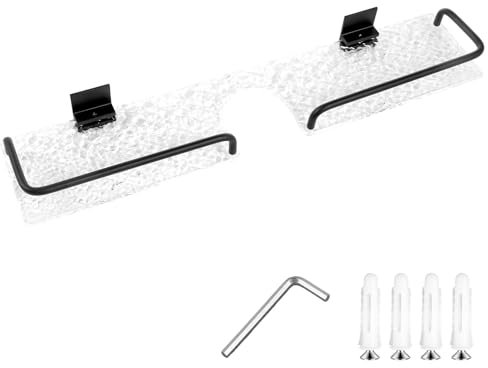 Retrok Étagère de lavabo sur robinet 50 x 10 cm Étagère de salle de bain en acrylique multifonction Étagère de douche murale pour cuisine salle de bain