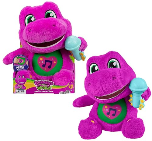 Fisher-Price Barney’s World Plüschfigur, ca. 27 cm, mit Geräuschen | Fisher-Price Barney’s World Barney Plüschfigur ca. 27 cm mit Geräuschen, weiche Textur zum Spielen, ab 2 Jahren, JGT51