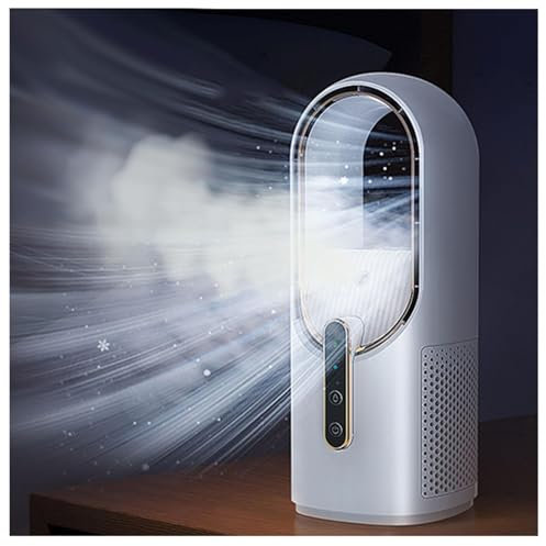 BesBet Ventilador Torre Aire Frio con Agua, USB Recargable, con Humidificador Ventilador De Pie Silencioso PequeñA Y PortáTil Aire Acondicionado Mini, MáS Seguro para Los NiñOs
