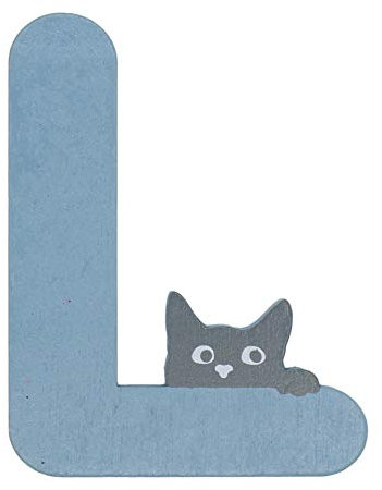 Holzbuchstaben bunt Tür Katzenmotiv Buchstaben Klebepads Taufe Geburt Dekoration Wände Kinderzimmer Wohnung Personalisierbare Buchstaben Handgefertigte (Blau, L)