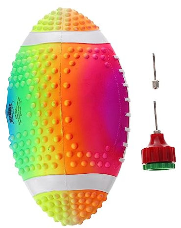 HEMOTON Inflatable Sport Balls with Pump, Beach Rugby Ball for Swimming Pool, Underwater Outdoor Games for Kids, 22cm