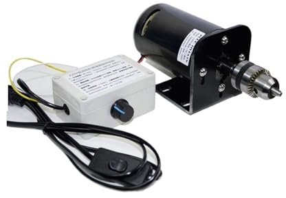 Smerigliatrice elettrica for tornio ad alta velocità fai-da-te, set for trapano da banco regolatore di velocità con motore a magnete permanente CC da 350 W 400-7000 giri/min Per principianti fai da te