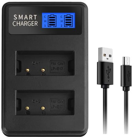 ULIJTH LP-E17 LPE17 E17 Channel USB Battery With LCD Screen For T6i 750D 800D 200D 8000D Kiss