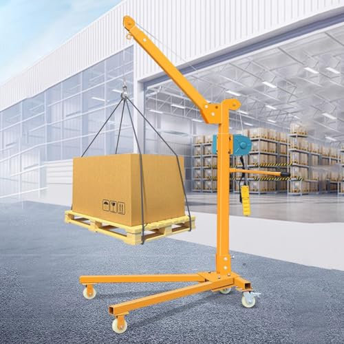 TT-YEC Indoor And Outdoor Mobile Electric Hoist Lift, Wheeled Small Crane, Foldable Detachable Hoist, Car Workshop Lifting Tool, Heavy Steel Engine Hoist,500kg