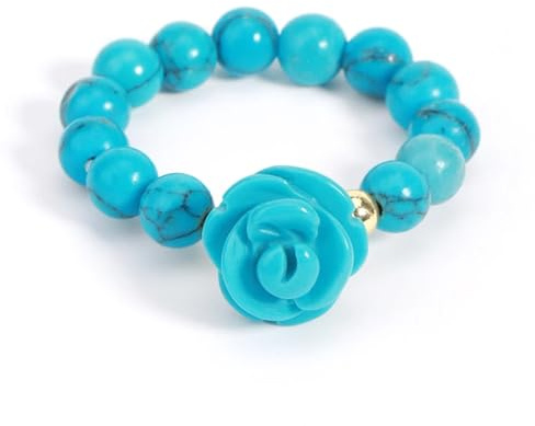 Ring Ringe Damen Bijouterie Herren Naturstein-Ring Mit Rosenblüten-Energie, 5 Mm Perlen, Handgefertigt, Geschnitzte Bergkristallringe Für Damen