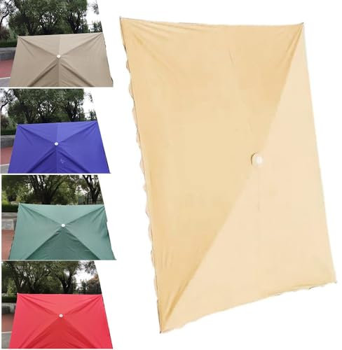 AGKANVCVNT 4.0mx3.0m Rectangulaire Toile De Rechange pour Parasol De Exterieur, Tissu De Rechange Anti-UV, Auvent De Remplacement pour Parasol De Table, Jardin, Terrasse(Khaki,300x250cm(10x8ft))