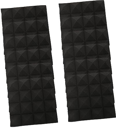 Pyramidenförmige Akustikpaneele 5cm Schwarz 12 Stück Polyurethan | Schallabsorbierende Keilform, Dreieckige Rillenstruktur, für Studio und Raumakustik