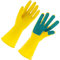 GOOHOCHY 1 par Guantes de Limpieza de Látex con Esponja Absorbente Resistentes al Agua Aceite para Lavar Platos y Limpiar Cocina Reutilizables Talla