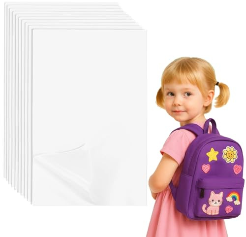 TMZELOA 10 PCS Doppelseitige Klebefolie zum Aufbügeln, Bügelkleber für Aufnäher Aufbügelnder Beidseitiger Patch A4 Vlieseline zum Aufbügeln Patch Bügeleisen auf Klebstoff für Patches zum Aufnähen