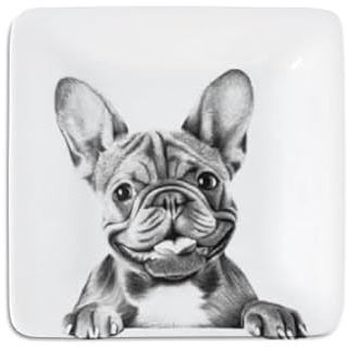 Pavilion Gift Company - Frenchie - 4.25 Keepsake Dish Jewelry Earring Rings Dog Doggy Puppy K9 French Bulldog Tray