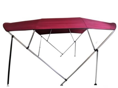 Cubierta impermeable para barco Bimini, toldo de 3 arcos con marco de aluminio, incluye accesorios de montaje y funda de almacenamiento