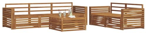 vidaXL Outdoor-Sofagarnitur 6 pcs Natur, Garten, modernes Outdoor-Sofa, gemütliche Terrassen-Sitzgruppe aus robustem Material