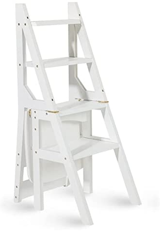 scaletta a gradini Sedia pieghevole con scaletta a 4 gradini, multifunzione in legno portatile