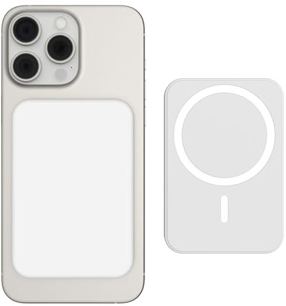 Kabellose PowerBank für iPhone, 15W USB C Magnetische Power Bank 5000mAh Schnellladung Kabellose Tragbares Ladegerät, Externe Handyakku Kompatibel mit MagSafe für iPhone Air/17/16/15/14/13/12 Pro Max