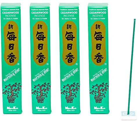 4X Räucherstäbchen Morning Star, Nippon Kodo Verschiedene Düfte | Japan | Insgesamt 200 Sticks (Zeder)