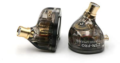 Linsoul KZ ZSN Pro Auriculares Híbridos de Metal de Doble Controlador 1BA+1DD con Cable de 2 Pines Desmontable, Panel de Aleación de Zinc (con micrófono, Gris)