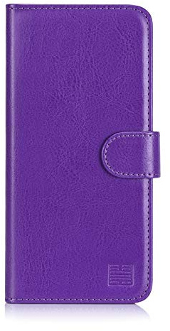 32nd Book Wallet PU Leather Case Cover for Google Pixel 3A, Flip Case With RFID Blocking Card Slots, Magnetic Closure and Built In Stand - Purple